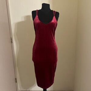 Burgundy Velvet Cocktail Dress